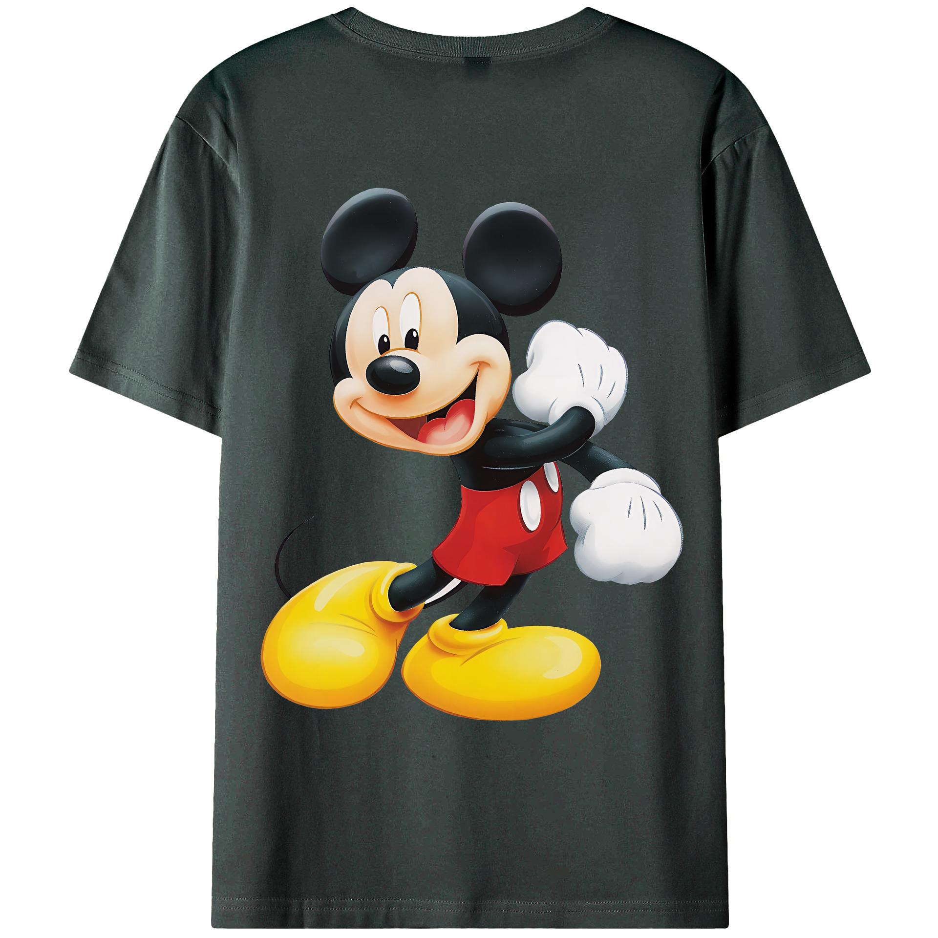 （画像用） ミッキーマウス Mickey Mouse 綿100％ メンズ半袖Tシャツ（バックプリント） 通気性